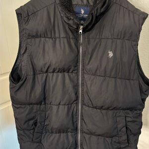 U.S. Polo Assn. Black Quilted Puffer Vest with Polo Logo